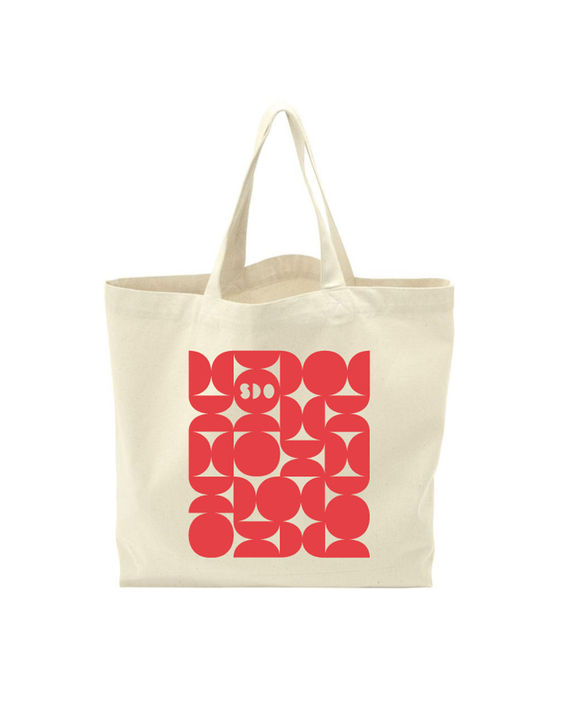 TOTE BAG HEAVY LARGE-valkoinen-punainen